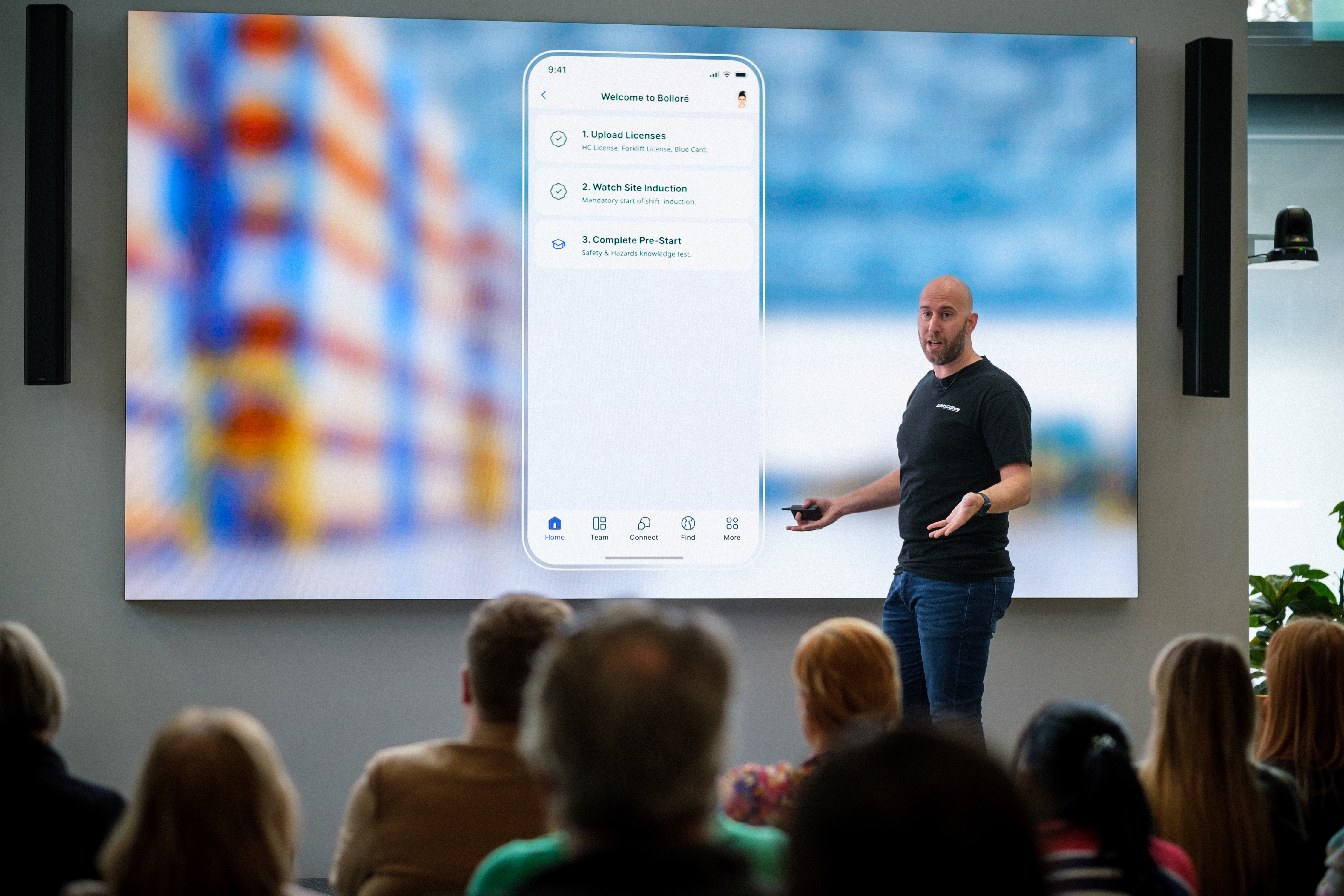Product demo on stage